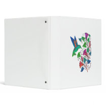 Rainbow Hummingbird Vinyl Binder