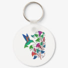  - The simple graphic shapes and the  brilliant colors of the hummingbird  and trumpet shaped flowers blend  together in shades of green, pink,  orange and fuschia. This vibrant colorful artwork is featured on  hummingbird clothing and gifts. Delight your hummingbird  lover today with this beautiful gift.: Sizes 