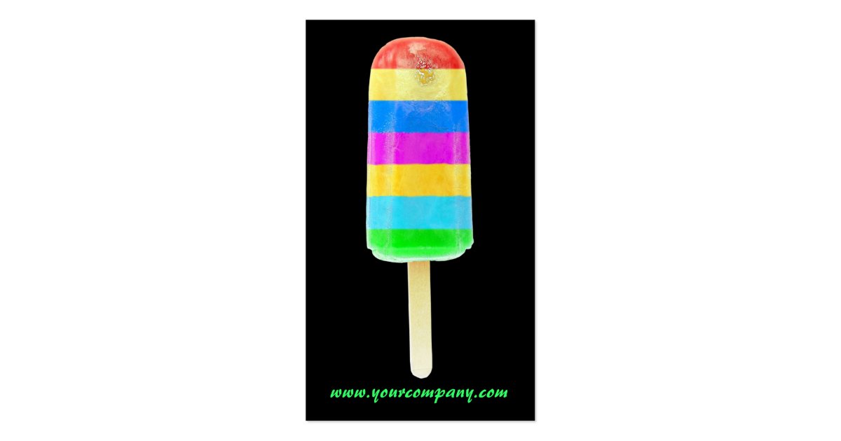 Rainbow Ice Lolly Business Card Template Zazzle