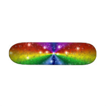 rainbow in elephantenskin leatheroptik & raindrops skate board deck