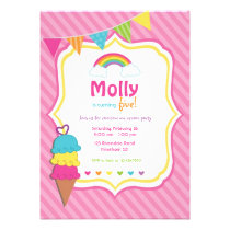 Rainbow Invitation / Ice Cream Invitation