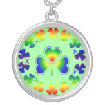 Rainbow Irish Shamrock Lucky Necklace