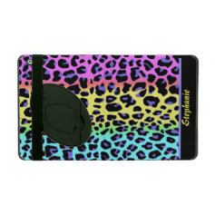 Rainbow Jaguar Print Custom iPad Case with Stand