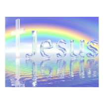 Rainbow Jesus Cross posters