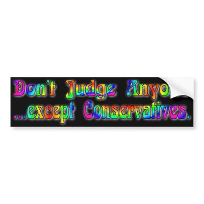 rainbow judgment bumper sticker by lethlchoclate