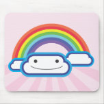 Rainbow Kawaii Pink Background Mouse Pads