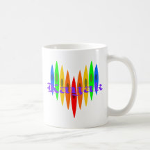 Rainbow Kayak Heart Coffee Mug
