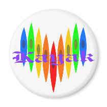 Rainbow Kayak Heart Refrigerator Magnets