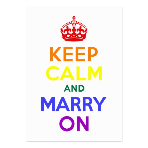 Rainbow Keep Calm and Marry On Business Card (front side)