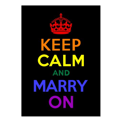 Rainbow Keep Calm and Marry On Business Card (front side)