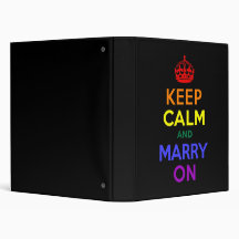 Rainbow Keep Calm and Marry On Vinyl Binders