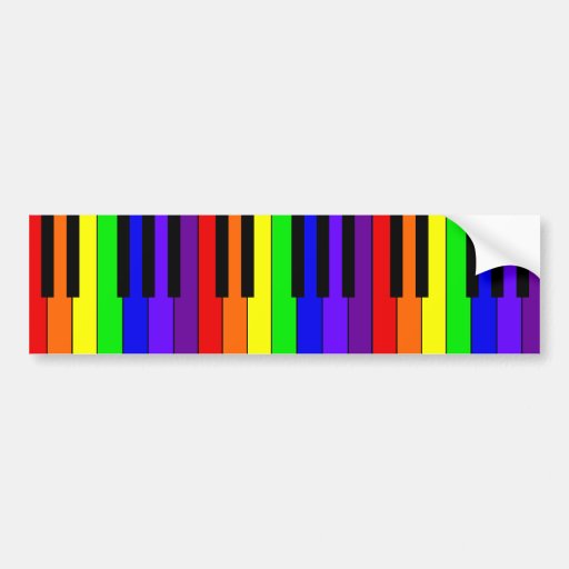 Rainbow Keyboard Bumper Sticker | Zazzle