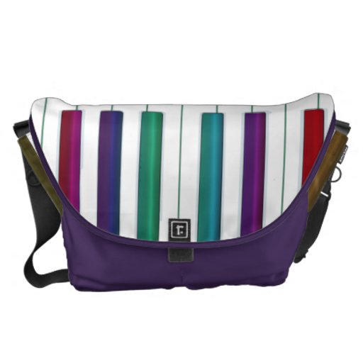 Rainbow Keys Piano Keyboard Music Messenger Bag Zazzle