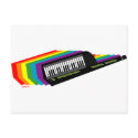 Rainbow Keytar postcards by MendiSue Rainbow Keytar postcards