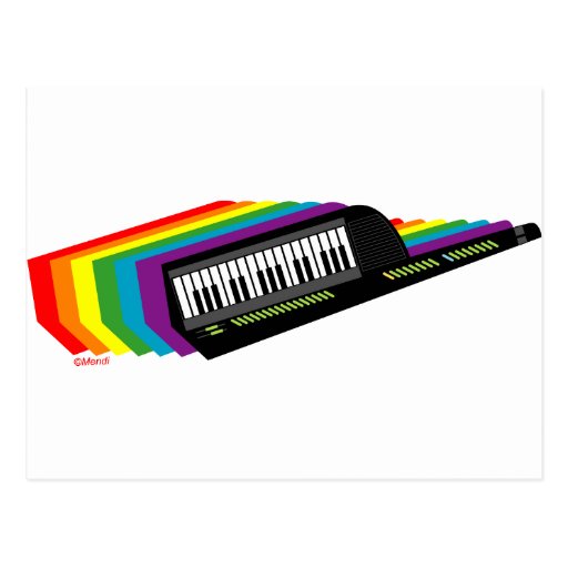 Rainbow Keytar Postcard