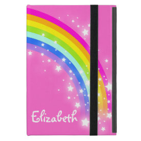 Rainbow kids girls name pink ipad mini powis case covers for iPad mini