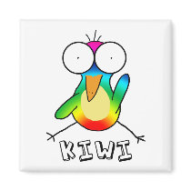 Rainbow Kiwi Magnet by homeruntilly Rainbow Kiwi Magnet