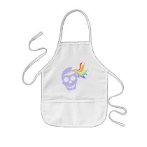 Rainbow Lavender Skull Aprons