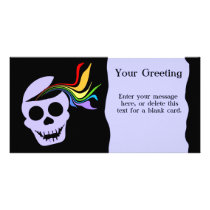 Rainbow Lavender Skull Custom Card Photo Card