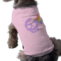 Rainbow Lavender Skull Dog Shirts