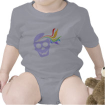 Rainbow Lavender Skull Infant Creeper