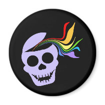 Rainbow Lavender Skull Magnets