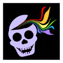 Rainbow Lavender Skull Poster