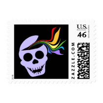 Rainbow Lavender Skull Stamps