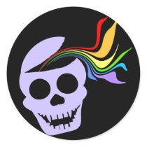 Rainbow Lavender Skull Stickers