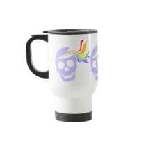 Rainbow Lavender Skull Travel Mugs