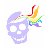 Rainbow Lavender Skull Women's Dark Shirts