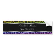 Rainbow leopard pattern wedding favors bumper stickers