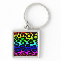 rainbow_leopard_print-altered keychains