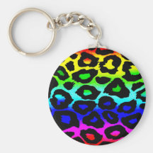 rainbow_leopard_print-altered keychain