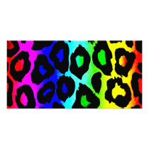 rainbow_leopard_print-altered photo card