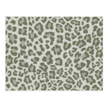 Rainbow Leopard Print Collection - Army Green Post Card