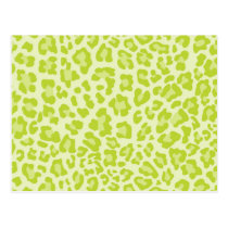 Rainbow Leopard Print Collection - Lime Green Postcard