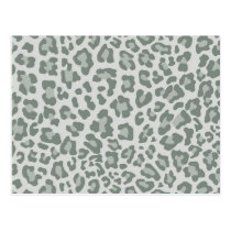 Rainbow Leopard Print Collection - Slate Green Post Cards