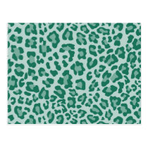 Rainbow Leopard Print Collection - Teal Postcards