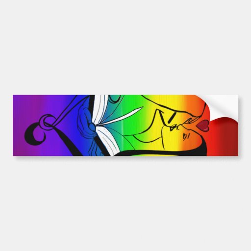 Rainbow Lesbian Romance Bumper Sticker Zazzle 8091