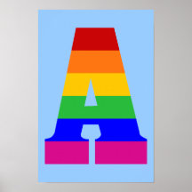 Rainbow Letter A Poster