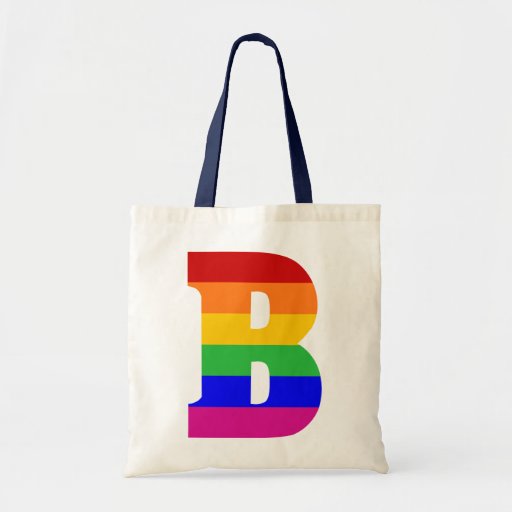 Rainbow Letter B Tote Bag | Zazzle