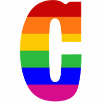 Rainbow Letter C Cut Out