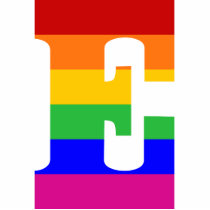 Rainbow Letter E Photo Cutouts