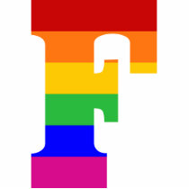 Rainbow Letter F Photo Cut Out