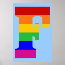 Rainbow Letter F Posters