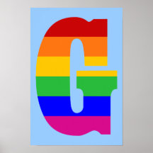 Rainbow Letter G Posters