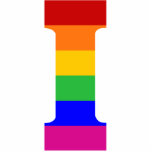 Rainbow Letter I Cut Out