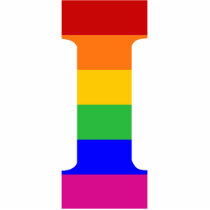 Rainbow Letter I Cut Out
