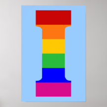 Rainbow Letter I Posters